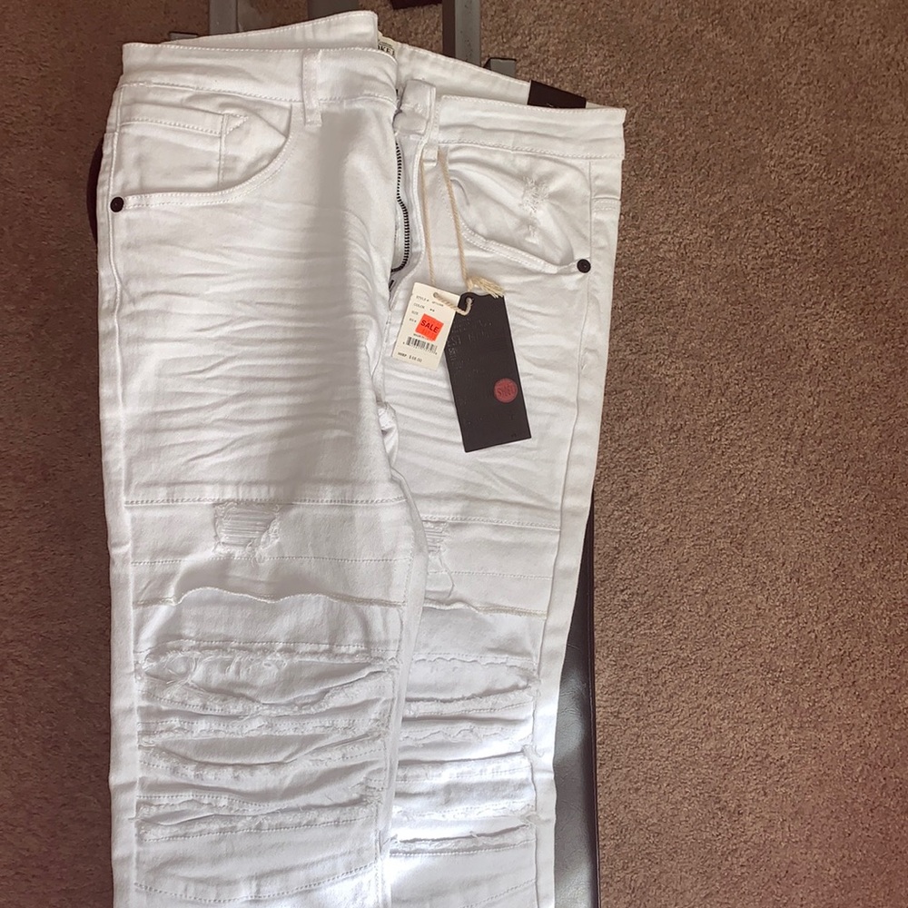 White unisex jeans